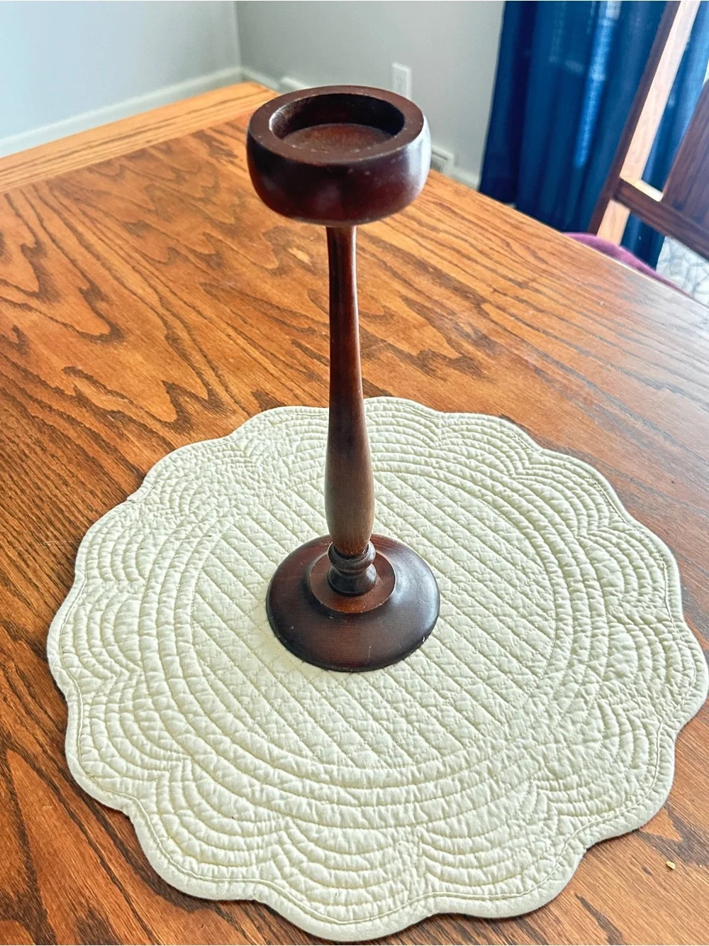 Handturned wood candlestick holder